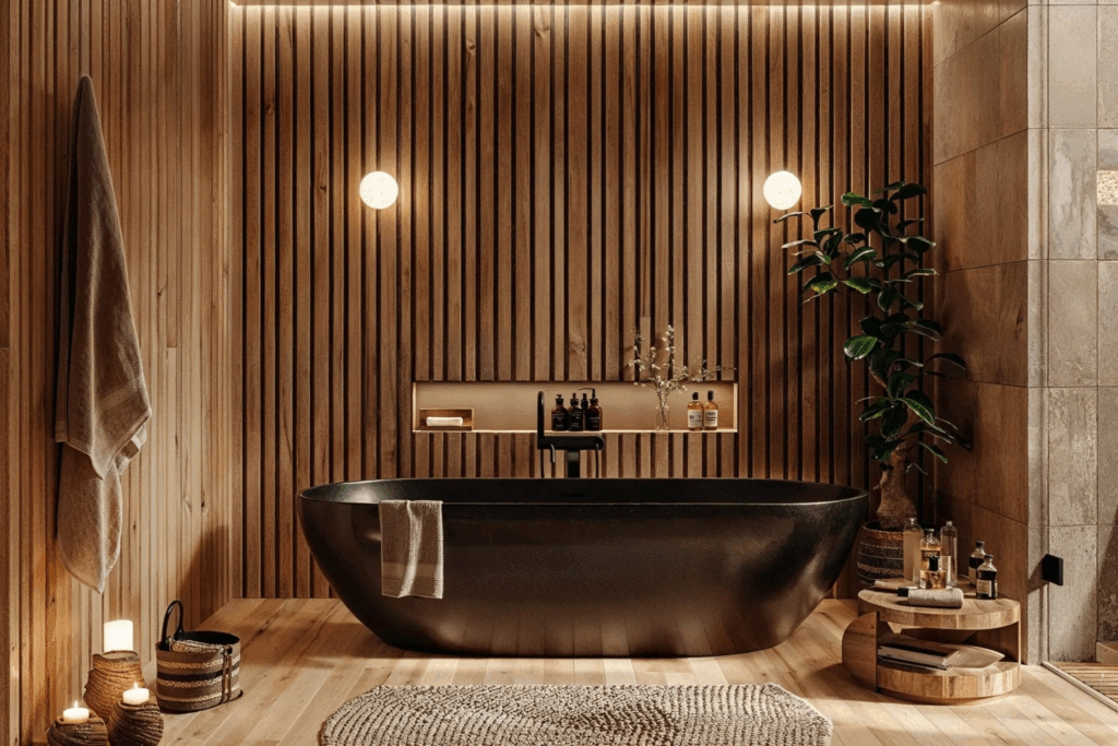 Bathrooms are being updated by homeowners to serve as intimate spaces for relaxation and wellness.