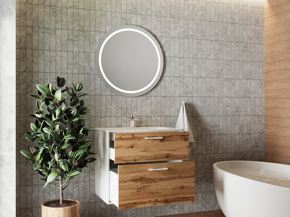 Designed to free up floor area, floating vanities have become a common choice.