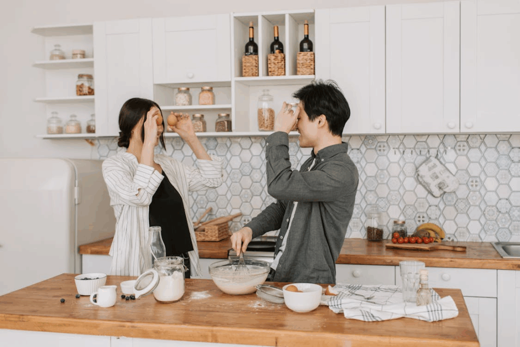 A Couple Preparing the Ingredients in the Kitchen