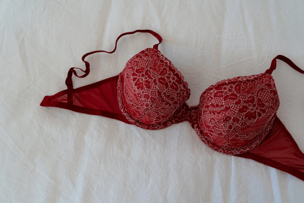 Underwire bras contain a narrow wire embedded along the lower edge of each cup to provide lift and structure.