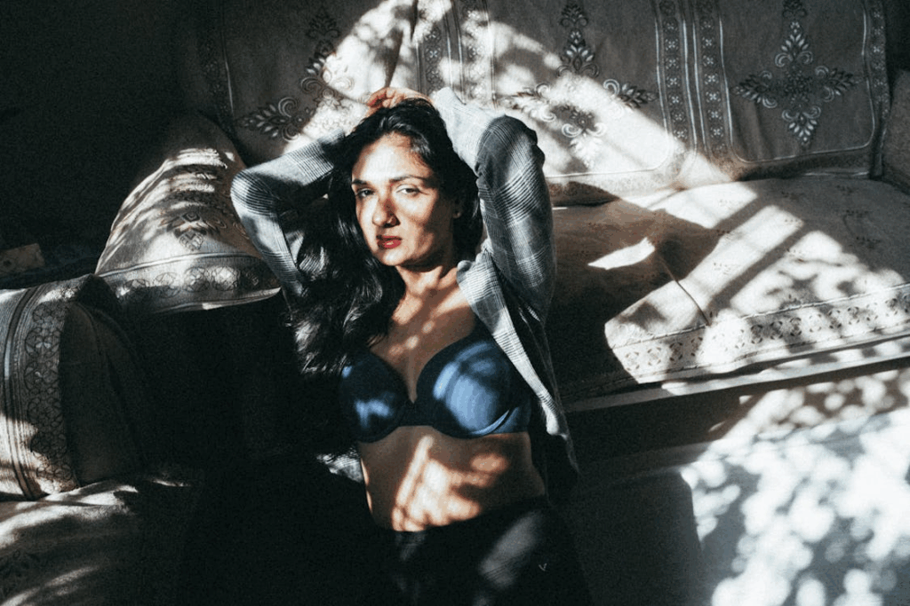 A full-cup bra provides full coverage of the bust and delivers strong overall support.