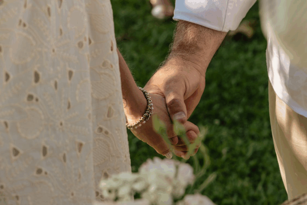 Romantic Couple Holding Hands