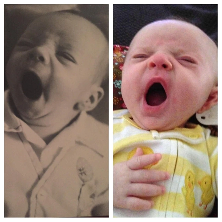 “My husband (1978) and daughter (2012)”