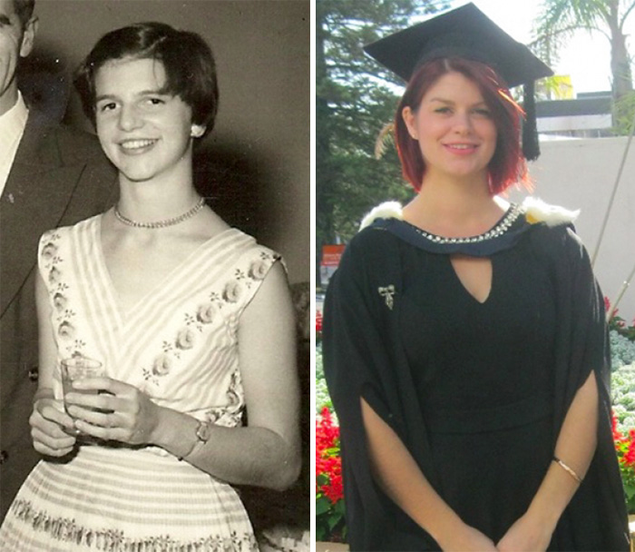 "My Grandma When She Was 18 And Me Aged 22"