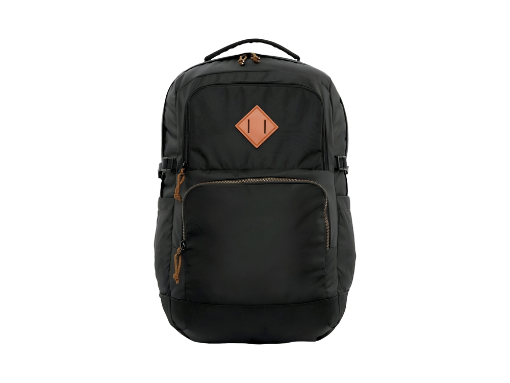 Modern Black Backpack with Multiple Compartments for Work, School, or Travel,


