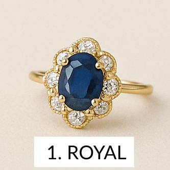 A sapphire ring with diamonds