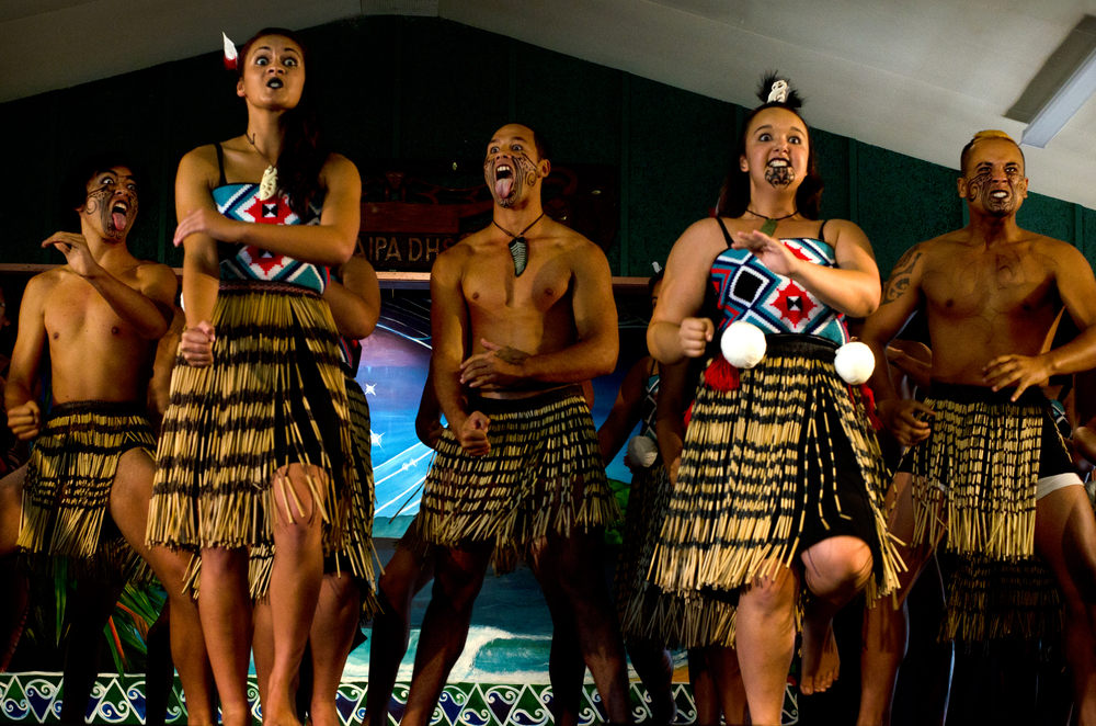 WAITANGI - FEB 6 2013:Maori people sing and dance during Waitangi Day in Waitangi Treaty Grounds.It's a New Zealand public holiday to celebrate the signing of the Treaty of Waitangi in 1840.