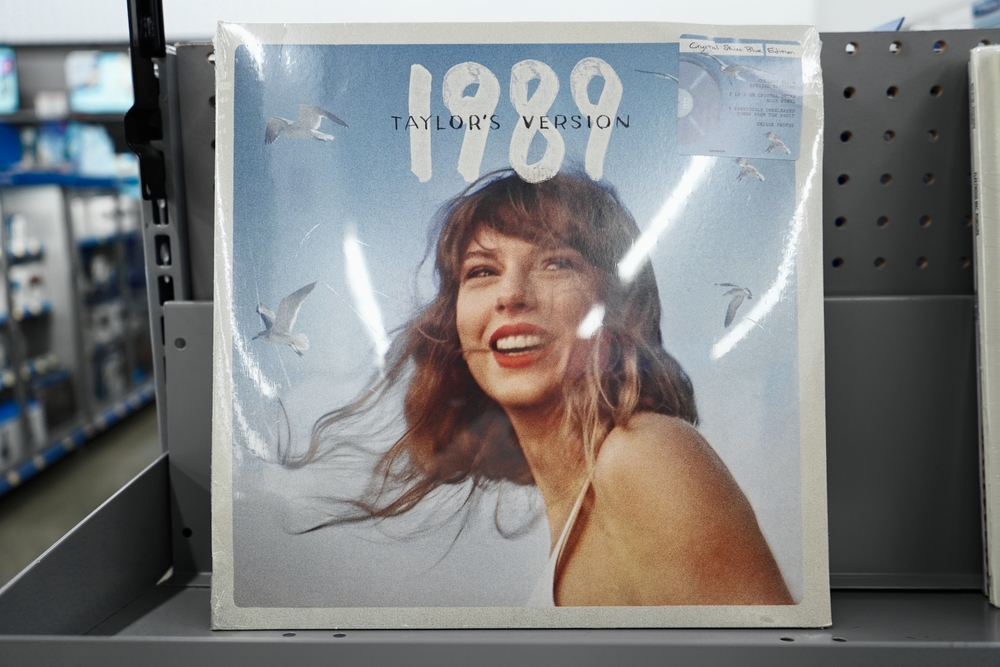 Honolulu, HI - December 13, 2023: Taylor Swift 1989 rerelease (Talyor's Version) vinyl record cover on display at store