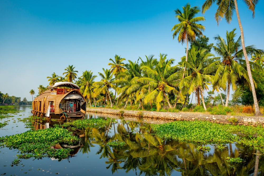 Kerala backwaters, India. Houseboats on the canals	