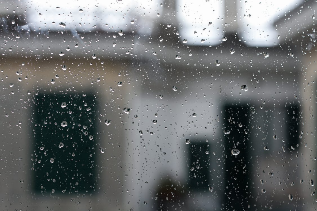 Water Droplets on Glass Window