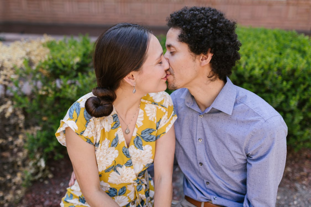 A Couple Kissing Together
