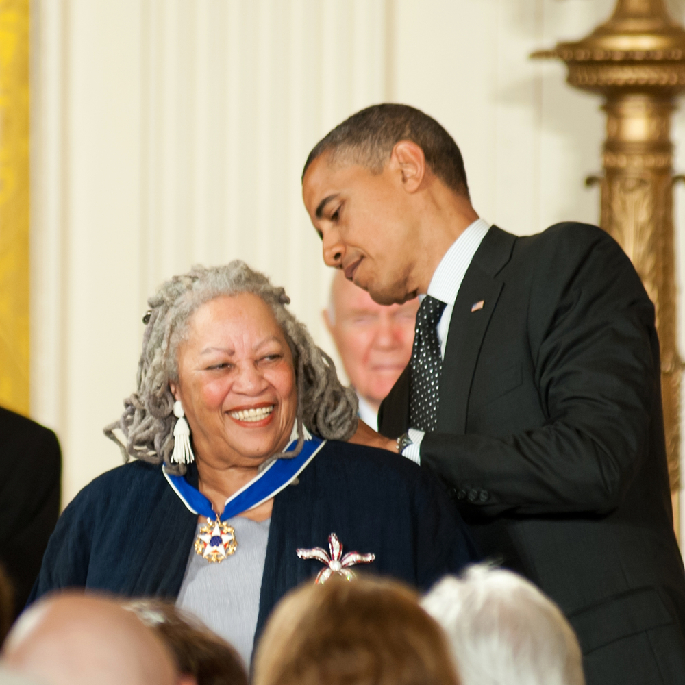 WASHINGTON - MAY 29: Novelist Toni Morrison smiles as she is presented with a Presidential Medal of Freedom at a ceremony at the White House May 29, 2012 in Washington, D.C.