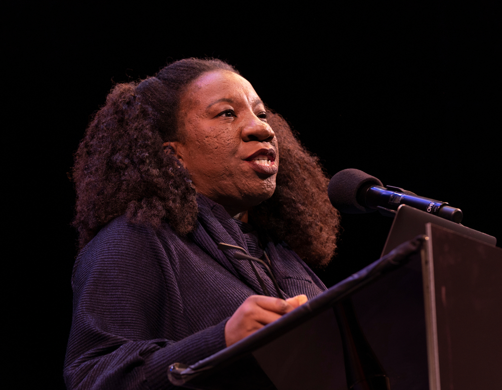 New York, NY - January 21, 2019: Me Too founder Tarana Burke speaks during 33rd Brooklyn Tribute to Dr. Martin Luther King at BAM Howard Gilman Opera House