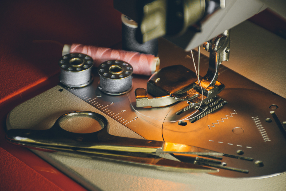 working sewing machine parts mock up, tailoring industry. Handmade