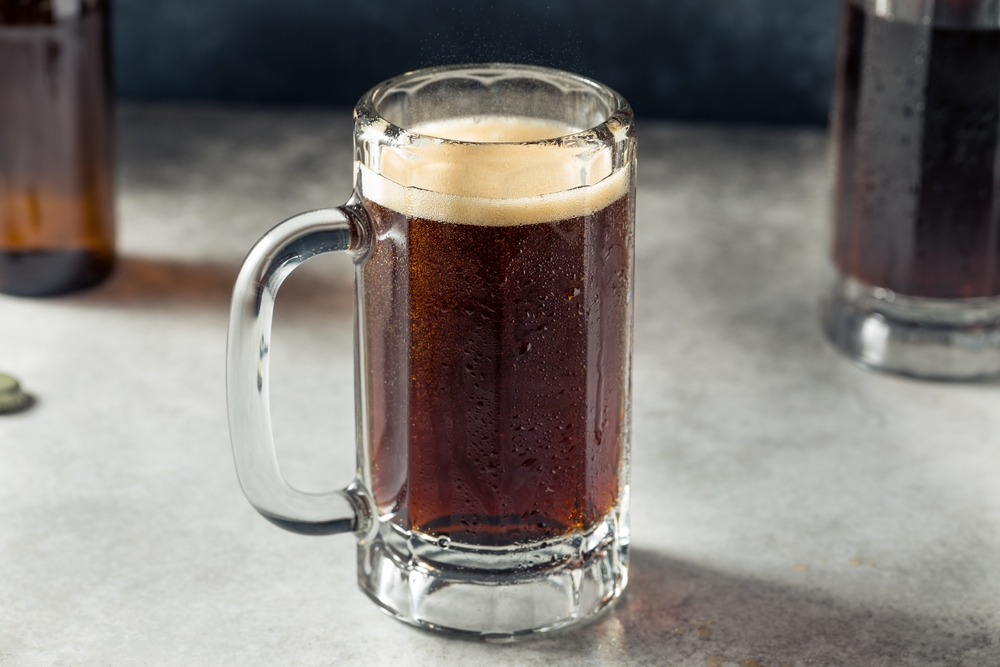 Cold Refreshing Root Beer Soda in a Glass