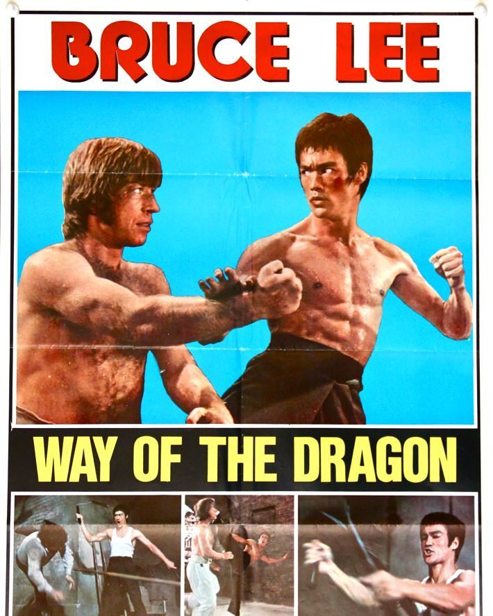 The Way Of The Dragon poster with Chuck Norris and Bruce Lee
