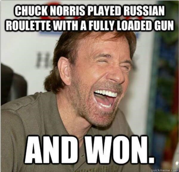Chuck Norris played Russian Roulette with a fully loaded gun, and won.