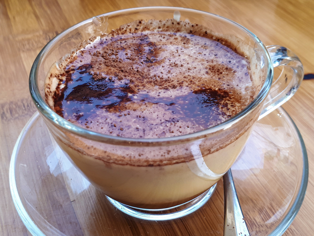 An Egg Coffee is a Vietnamese drink which is traditionally prepared with egg yolks, sugar, condensed milk and robusta coffee