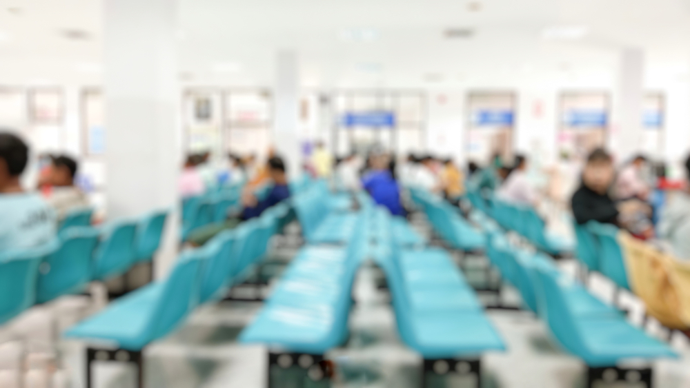 The atmosphere waited for treatment in the hospital. Blurred image.