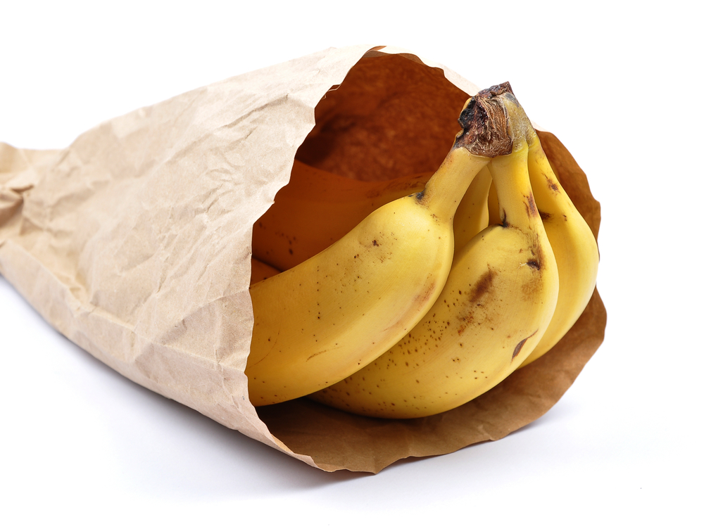 Bananas in paper bag