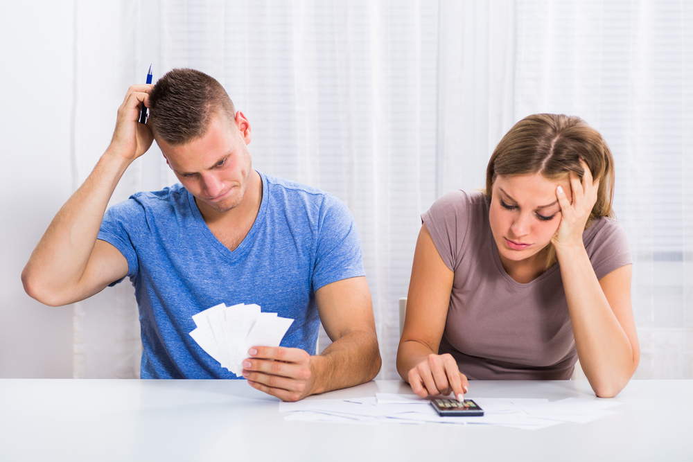 Young couple is having financial problems
