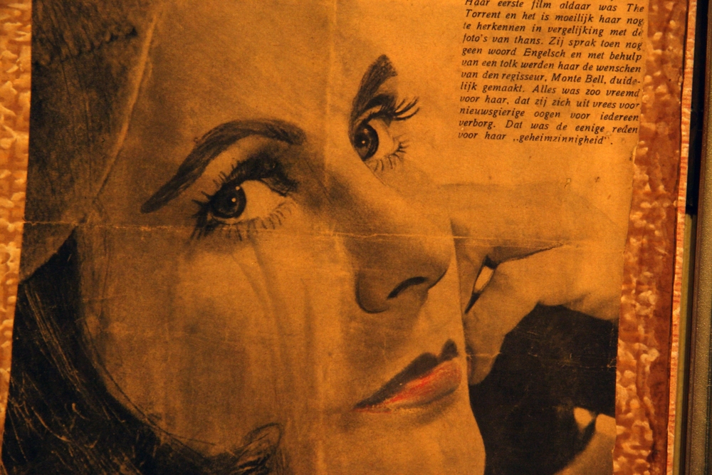 Amsterdam, Netherlands - May 8, 2008: Greta Garbo poster by Anne Frank, Netherlands

