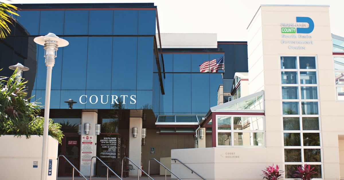 South Dade Justice Center and Government Building facade in Miami, Florida showcases modern architecture.