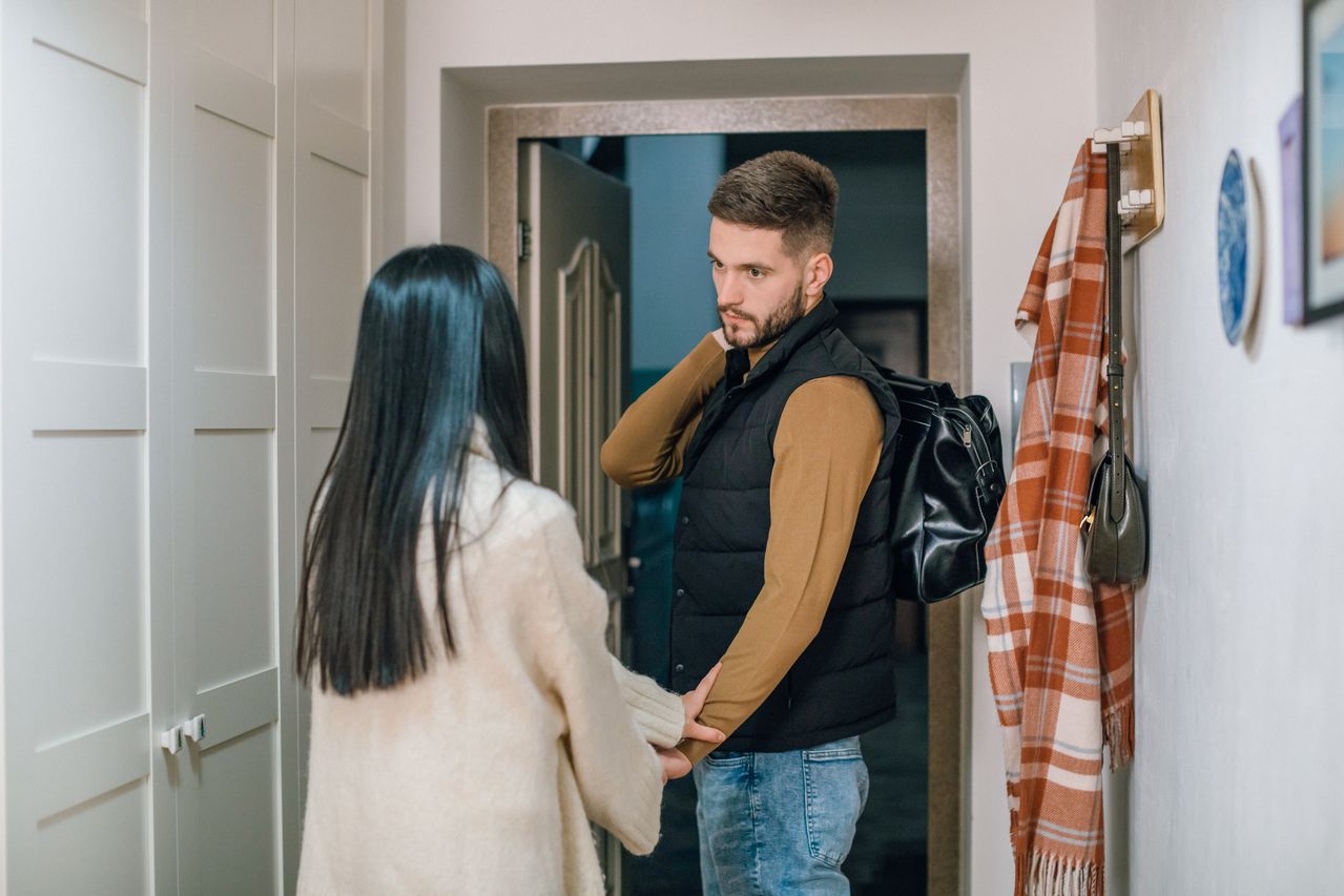 couple in doorway