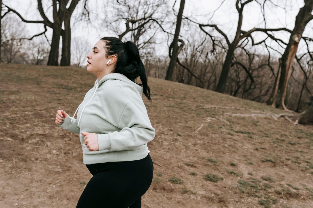 woman running outside