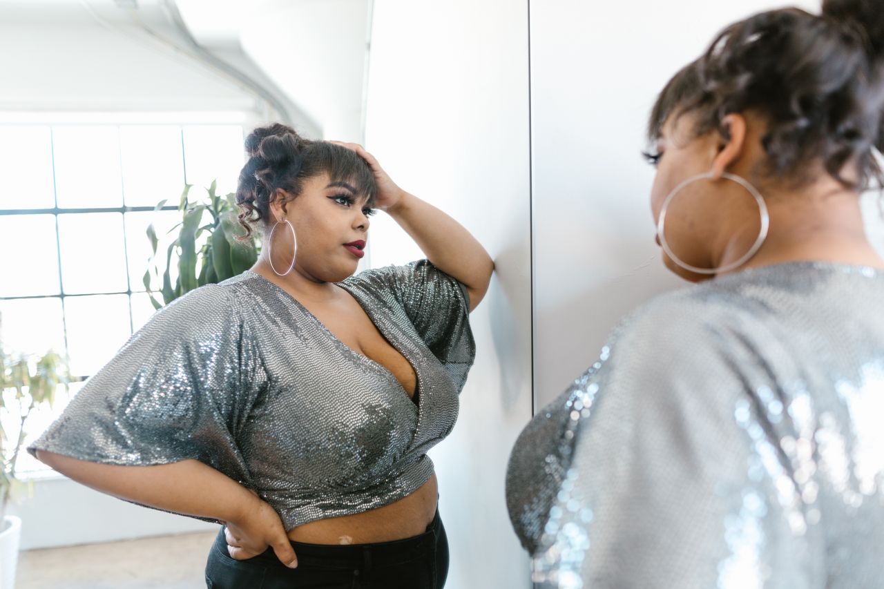 woman in mirror